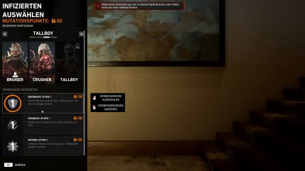 Das Mutationssystem im PvP-Modus erlaubt es euch, eure Infizierten genau auf euren Spielstil zuzuschneiden.