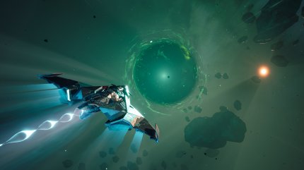 Beim Erkunden der Galaxie finden wir auch immer wieder geheimnisvolle Orte. Was es wohl mit diesem Wurmloch auf sich hat?