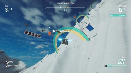 Die Rennen mit dem Raketen-Wingsuit steuern sich gut, überzeugen mit tollem Geschwindigkeitsgefühl und werden später schön anspruchsvoll.