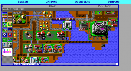Die Sim-City-Erweiterung Graphics Sets 1 – Ancient Cities von 1990 fügt dem Hauptspiel drei alternative Designs hinzu: Antikes Asien, Wilder Westen und Mittelalter (hier im Bild).