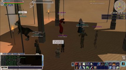 Bib Fortuna war zum Abschied zu Späßen aufgelegt und verwandelte uns auf Wunsch in verschiedenste NPCs. So stapfte ich eine weile als kleiner grüner Yoda durch die Wüste.