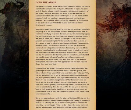 Fünf Tage nachdem „Trial of the Tested“ ausgeliefert wurde kündigte Walsh in einem wirren Beitrag über den „griechischen Monomythos“ an, dass Soulbound Studios seine Türen schließe.<br> &nbsp;