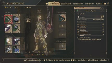 Unseren Recken können wir mit verschiedenen Waffen und Rüstungselementen ausstatten. Auch hier kann man extra zur Kasse gebeten werden. Dieses Outfit hier kostet zum Beispiel alleine bis zu 50 Euro auf Steam.
