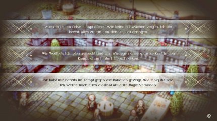 Um Bürgern zu helfen und Verhandlungen zu gewinnen, müsst ihr die jeweils beste von mehreren Antworten wählen. Das hat Auswirkungen auf Serenoas Gesinnung.