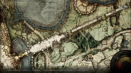 Den <strong>Krumfinger des Duellanten</strong> findet ihr in Limegrave ungefähr an dieser Stelle. Reitet von der Hütte des Kriegsmeisters nach Norden zu dem halbrunden Gebäude nahe der großen Brücke. Besiegt hier den NPC-Invader und holt euch das Item.