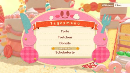 Chef Kirby, was steht heute auf der Tageskarte? Alle Maps sind nach Essen benannt.