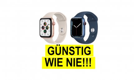 Die Apple Watch Series 7 und die Apple Watch SE kann man jetzt bei Amazon günstig wie nie kaufen.