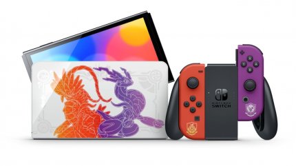 Die limitierte Nintendo Switch OLED Pokémon Karmesin &amp; Purpur-Edition kann man jetzt bei Media Markt vorbestellen. Release: 4. November 2022.