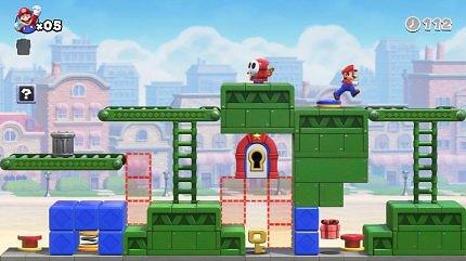 In Mario vs. Donkey Kong steht Rätseln an der Tagesordnung, um die Mini-Marios vor Donkey Kong zu retten.