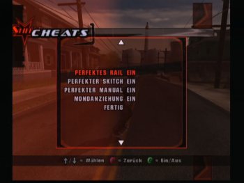 Cheatcode: Tony Hawk´s Underground
