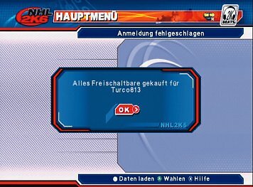 NHL 2K6 - Cheats