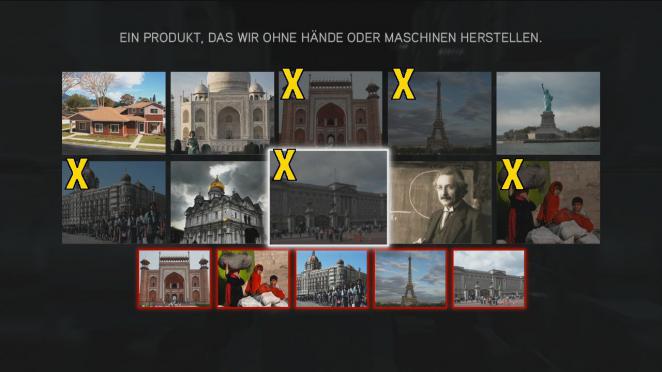 Assassin's Creed: Brotherhood Komplettlösung: Glyphen-Rätsel Nr. 10: Beim linken Rätsel wählt ihr alle Bilder, auf denen Kinder zu sehen sind. 