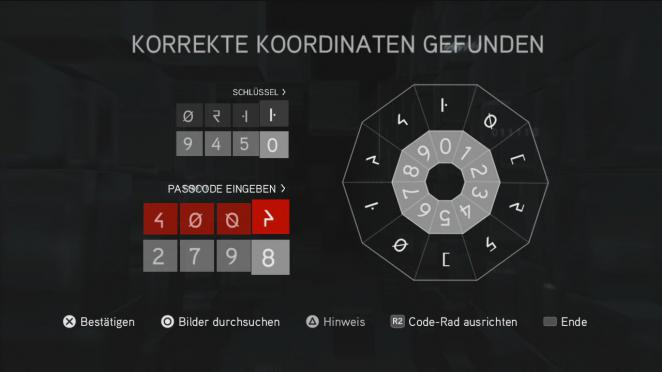 Assassin's Creed: Brotherhood Komplettlösung: Glyphen-Rätsel Nr. 3: Um hier weiter zu kommen, müsst ihr den gezeigten, symmetrischen Code auf den roten Feldern eingeben.