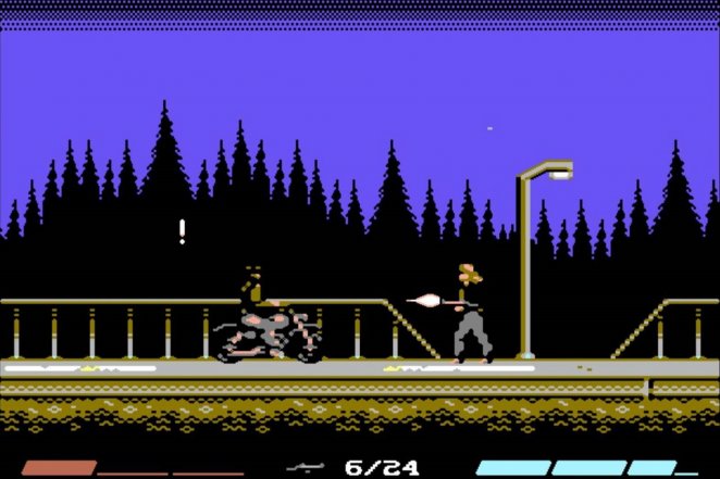 Ian, der Protagonist des Action-Adventures Metal Warrior Ultra, hat die Stadt verlassen. Jetzt versucht ein übellauniger Biker, ihn zu überfahren.&nbsp; &nbsp;&nbsp;