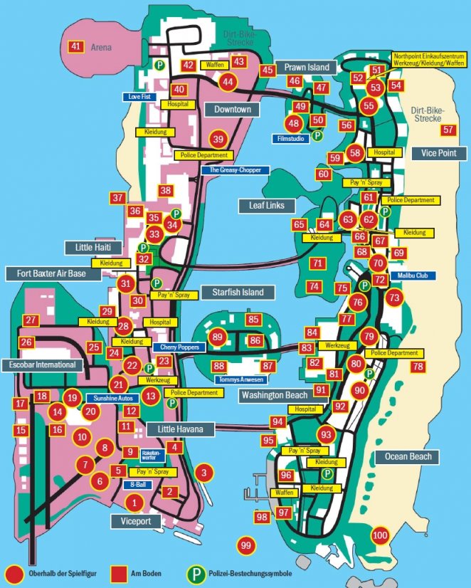 In der Spielwelt von Vice City findet ihr 100 Päckchen