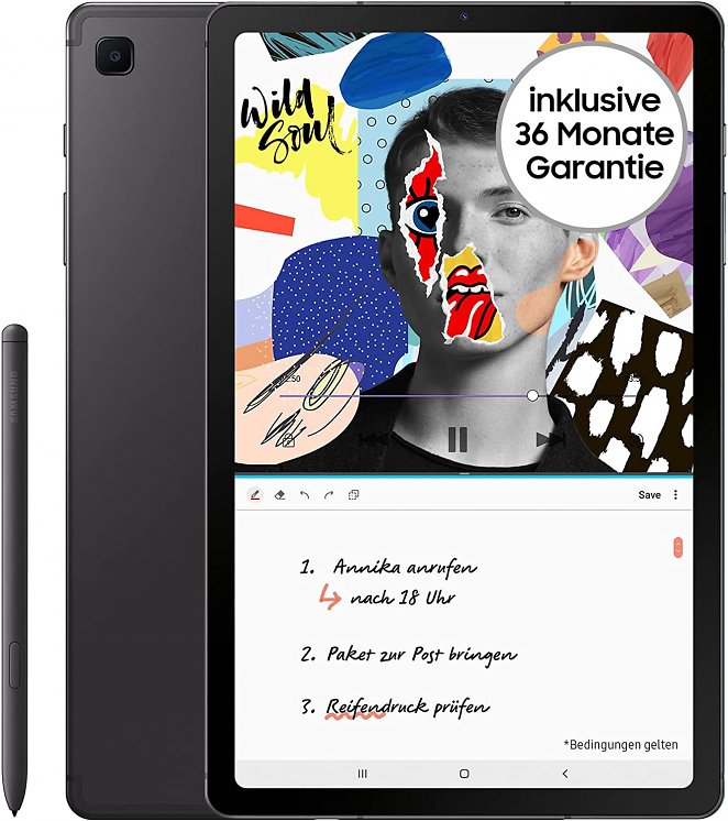 42. Platz: Samsung Galaxy Tab S6 Lite (2022 Edition), 10,4 Zoll TFT Display, 64 GB Speicher, WiFi, Android Tablet inkl. S Pen, Oxford Gray, inkl. 36 Monate Herstellergarantie