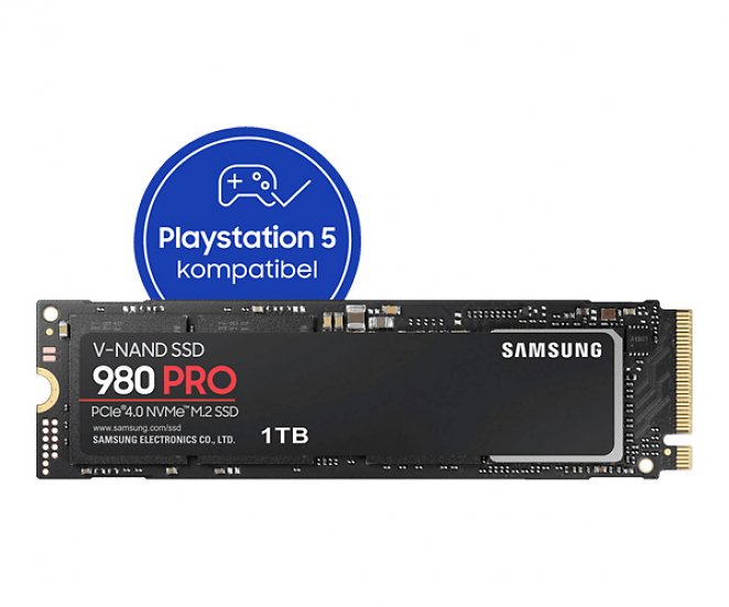 5. Platz: Samsung 980 PRO 1 TB PCIe 4.0 (bis zu 7.000 MB/s) NVMe M.2 (2280) Internes Solid State Drive (SSD) (MZ-V8P1T0BW) (PS5-kompatibel)