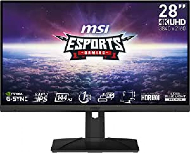 MSI MAG281URFDE 28 Zoll 4K Gaming Monitor, UHD (3840x2160), 144 Hz, 1 ms, Rapid IPS Panel, HDR400