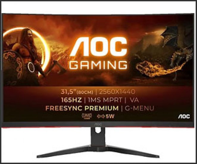 AOC CQ32G2SE/BK Curved 32 Zoll QHD Gaming Monitor (1 ms Reaktionszeit, 165 Hz)