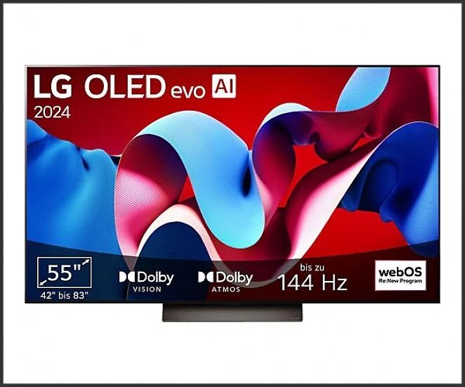 LG OLED55C43LA OLED evo TV (Flat, 55 Zoll / 139 cm, OLED 4K, SMART TV)