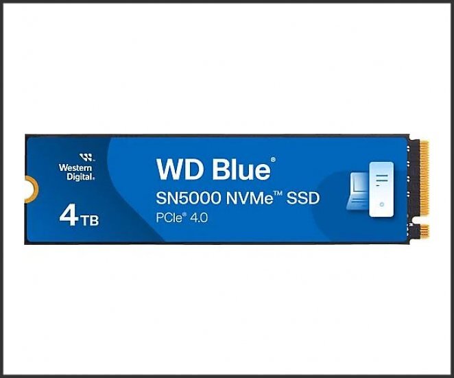 WD. Blue® SN5000 NVMe™ PCIe® Gen4, 5.500 MB/s Lesen, 5.000 Schreiben, 1200 TBW SSD, 4 TB SSD M.2 via PCIe, intern