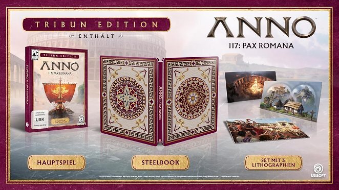 Für 59,99 Euro bietet die Tribun Edition ein preislich attraktives Paket aus Hauptspiel, Steelbook und gedruckten Artworks.