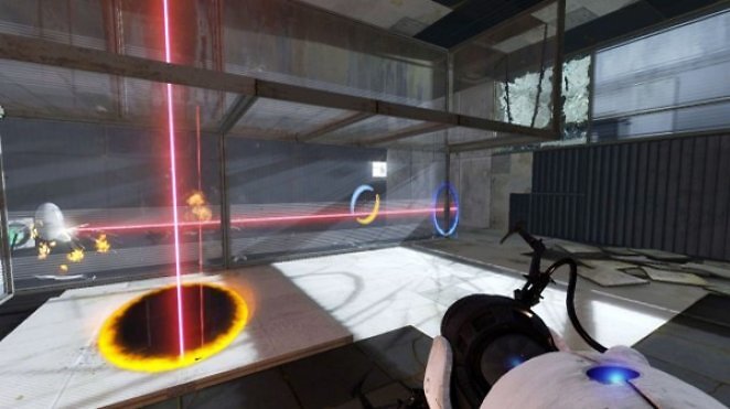 Valve bot Lehrern im 'Teach with Portals' - Projekt eine spezielle Version von Portal 1 und 2 an.