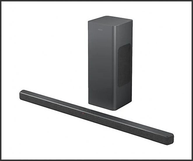 PHILIPS TAB 6309/10, Soundbar mit kabellosem Subwoofer, Dunkelgrau