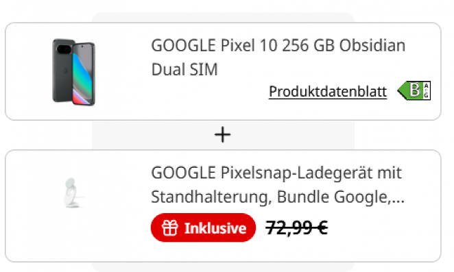 Google Pixel 10 Pro 128 GB + Ladestation