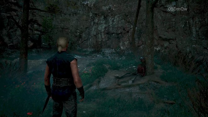 In der Wiese neben der Leiche befindet sich Drax' Jagdmesser.