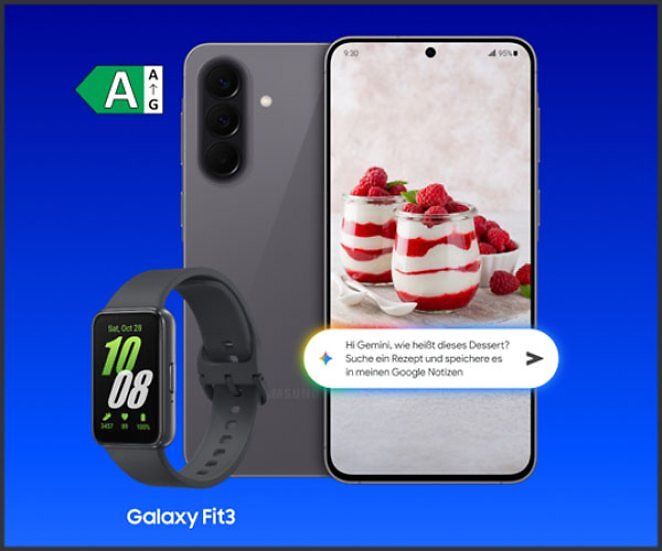 Samsung Galaxy A57 mit Galaxy Fit3 mit Vertrag O2 Mobile on Demand M Plus mit 50 GB+