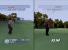 Tiger Woods ist noch auf dem Fairway, während der Gegner schon puttet.
