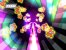 Flower-Power ist angesagt. Mit einer Düsenrakete rauscht Rayman die Bahnen entlang.
