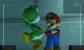 <strong>Metal Gear Solid: The Twin Snakes</strong> - Im Action-Adventure von Silicon Knights gelangt ihr im Spielverlauf in einen Raum mit zahlreichen Computern. Auf einem Schreibtisch steht ein GameCube mit Wavebird-Controller, dahinter sind Mario und Yoshi zu sehen.