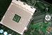 Ein Sockel AM4 für AMD-CPUs - rechts an der Seite ist der Arretierungs-Hebel zu sehen.