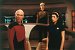 Marina Sirtis als Deanna Troi und Denise Crosby als Tasha Yar - kurz nach ihrem Rollentausch