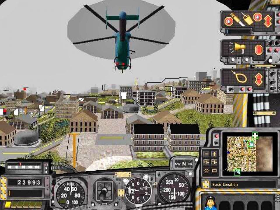 Sim Copter (1996):&nbsp;Mit dem wachsenden Erfolg der Marke Sim City versuchte Maxis, die bereits gebauten Städte in andere Projekte zu integrieren. Sim Copter für den PC war kompatibel zu Sim City 2000. Bedeutet: Spieler erkunden in der Flugsimulation in lizenzierten Helikoptern wie dem Schweizer 300C oder dem Bell 212 ihre eigenen Metropolen und erhalten so einen ganz anderen Blick für die eigene Kreation. Im Mittelpunkt stehen vor allem Rettungseinsätze und das Koordinieren von Polizei, Feuerwehr und Krankenhäusern. Passenderweise untermalt unter anderem Wagners „Walkürenritt“ das Geschehen. Sim Copter floppte allerdings und war – ähnlich wie der Action-Racer Streets of Sim City – ein gescheiterter Versuch, die Marke Sim City zu erweitern.