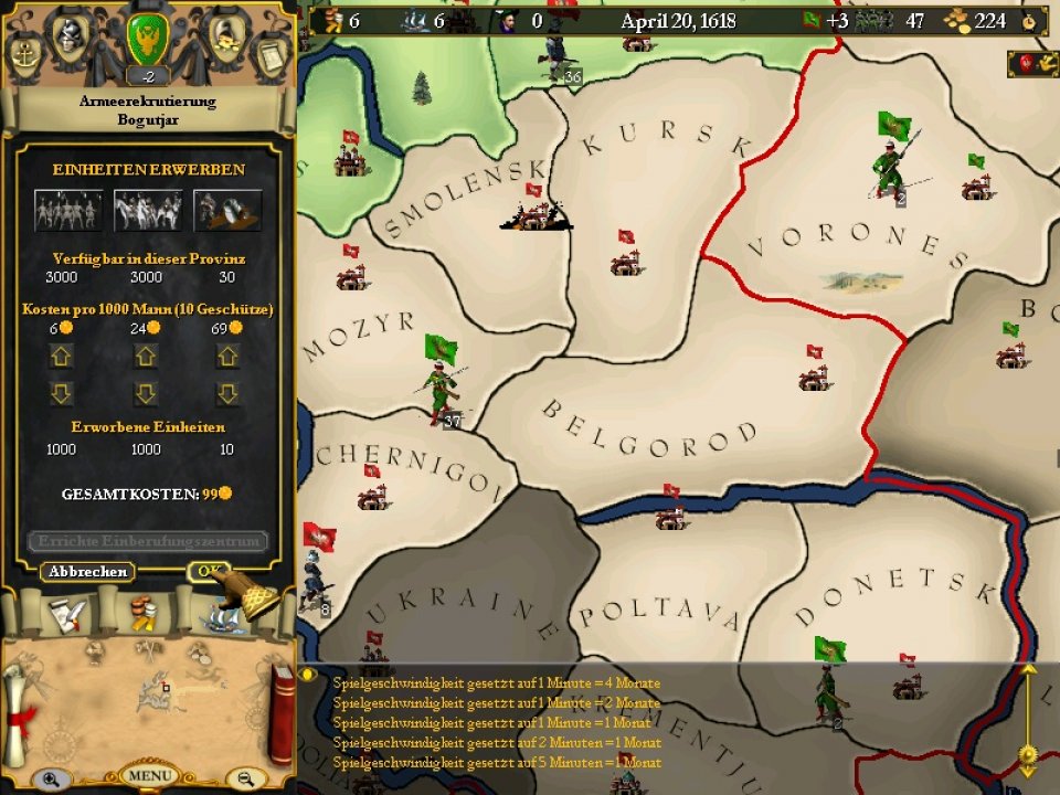Sowohl das Erwerben von militärischen Einheiten als auch die Kämpfe an sich wurden in Europa Universalis sehr schlicht dargestellt. <br> &nbsp;