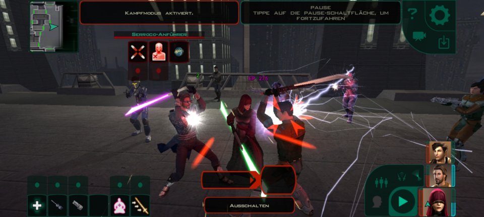 Die meisten Fähigkeiten und Macht-Talente wurden in KotOR 2 direkt aus dem Vorgänger übernommen.
