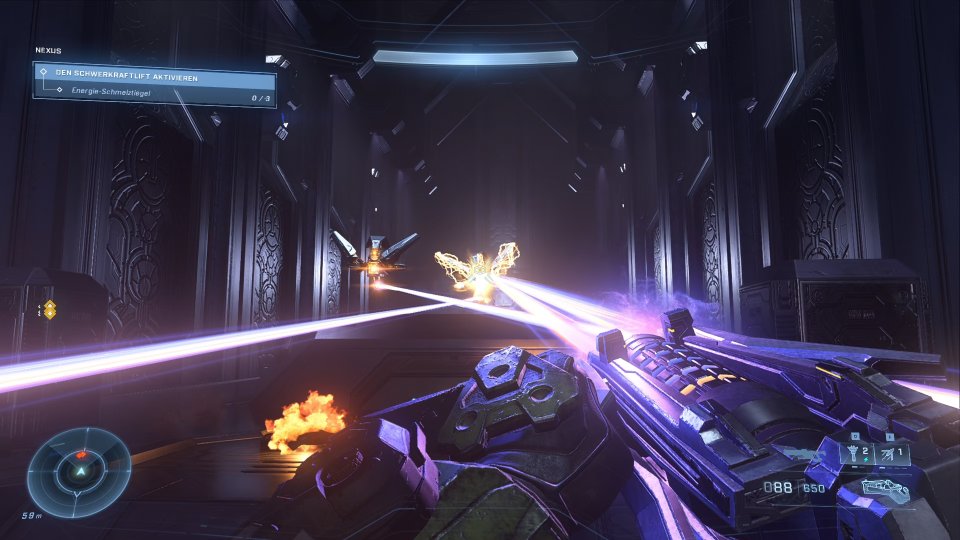 Wenn Sentinels angreifen, nutzt ihr am besten selbst den Beam. Munition gibt's dann reichlich.