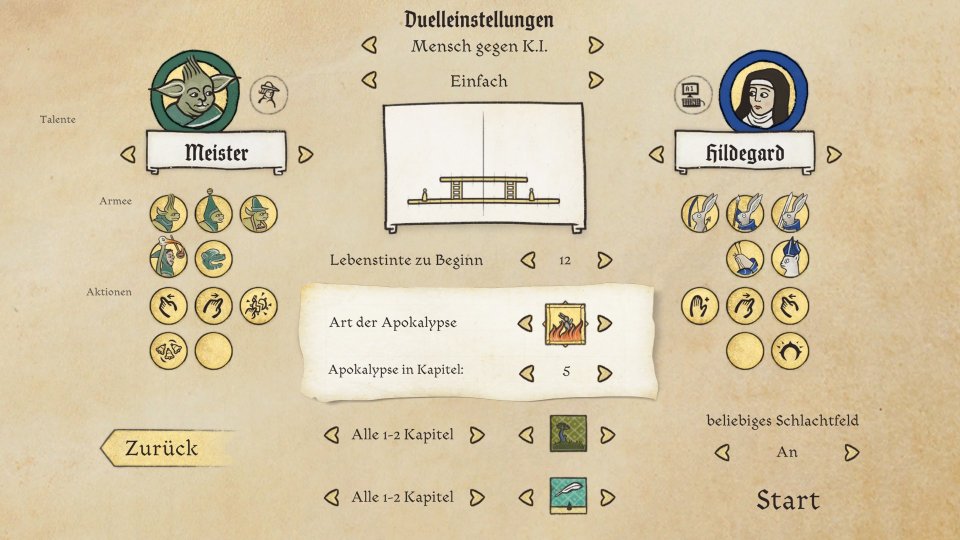 Im Duell-Auswahlbildschirm könnte ihr alles Mögliche einstellen. Hier befindet sich auch der Hot-Seat-Modus, der euch mit einer Maus und Tastatur gegen einen Freund neben euch antreten lässt.
