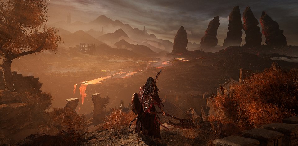 Ein Blick über eine verdorrte Landschaft in Lords of the Fallen