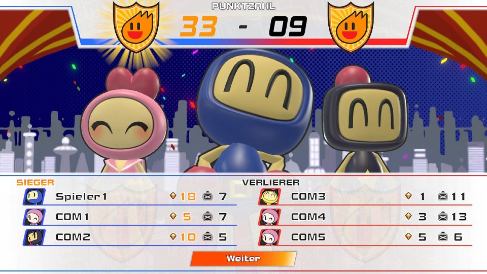 Der Ergebnisbildschirm nach dem Sieg eines Teams im Grand-Prix-Modus