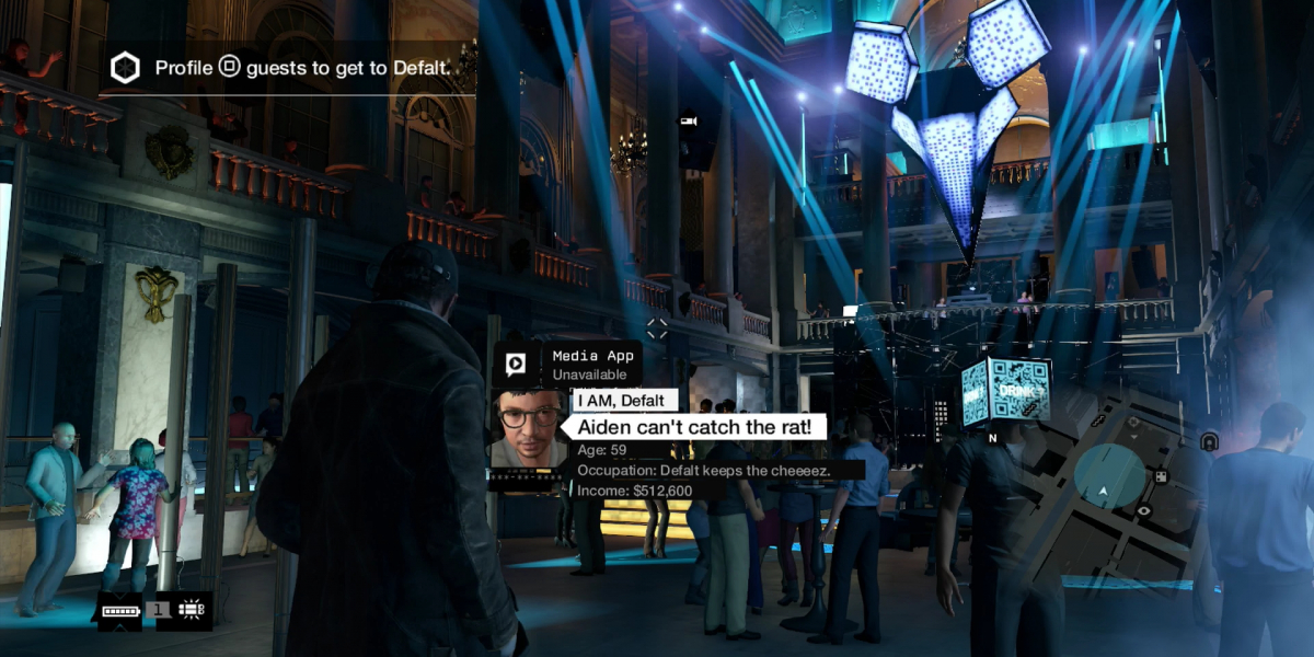 Bei der Lichtershow auf der Party von Hacker-Konkurrent Defalt lässt Watch Dogs die Grafikmuskeln spielen.
