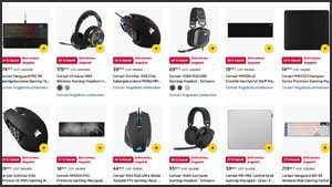 Corsair Gaming-Mäuse, Tastaturen und Headsets bis zu 56% unter UVP